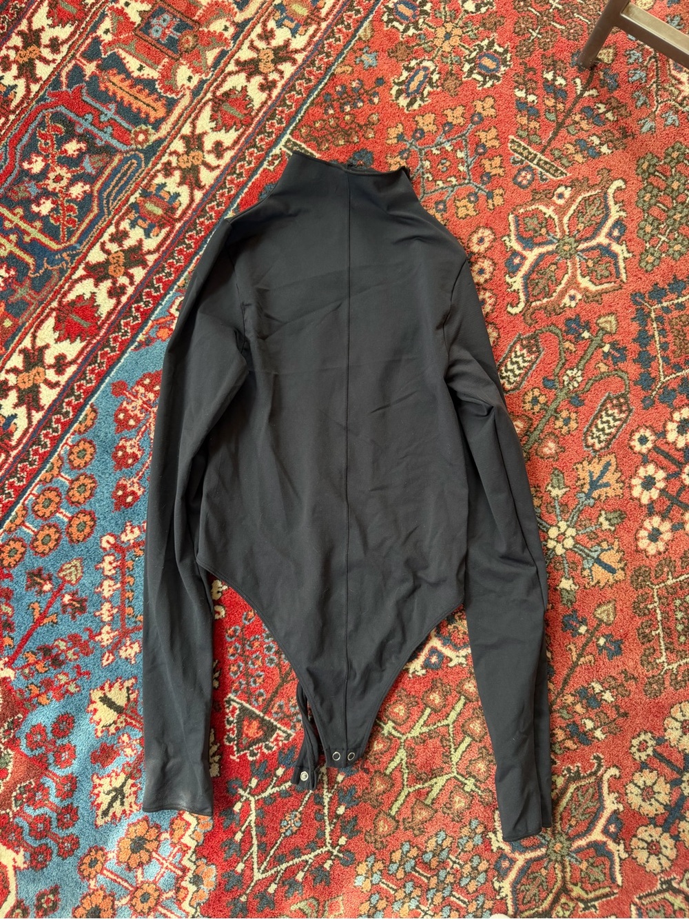 Good American Black Long Sleeve mock neck bodysuit XS 1/2